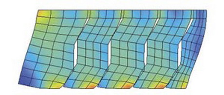 圖2 三浦折疊法胎紋溝。各花紋塊的左側(cè)不突起