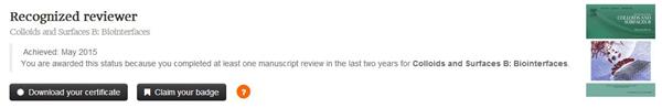 成為Colloids and Surfaces B認證